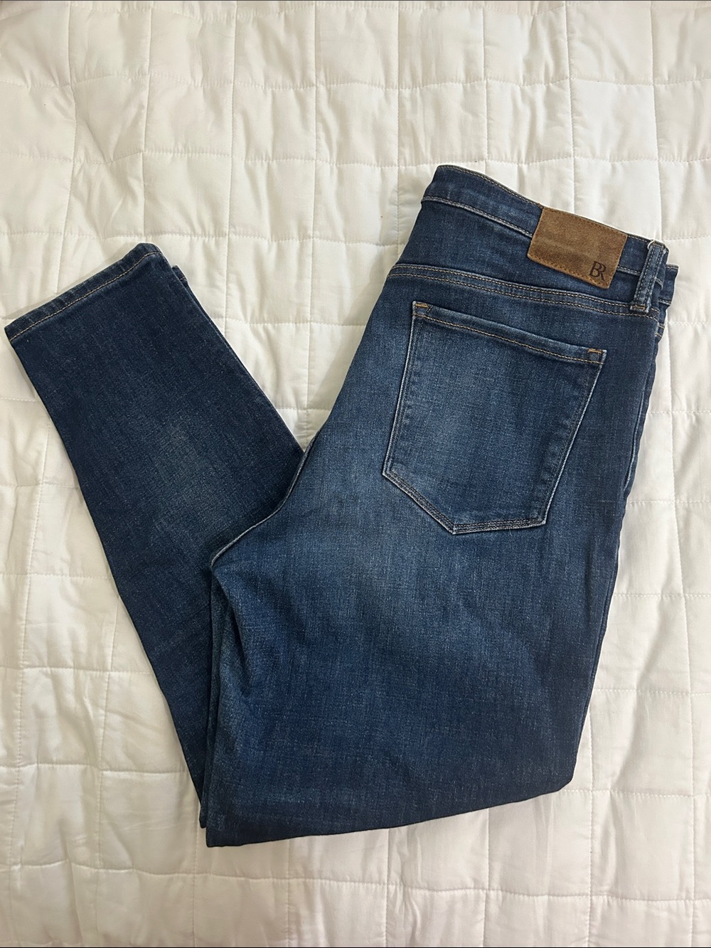 Banana Republic Slim Straight Jeans in Dark Blue Denim
